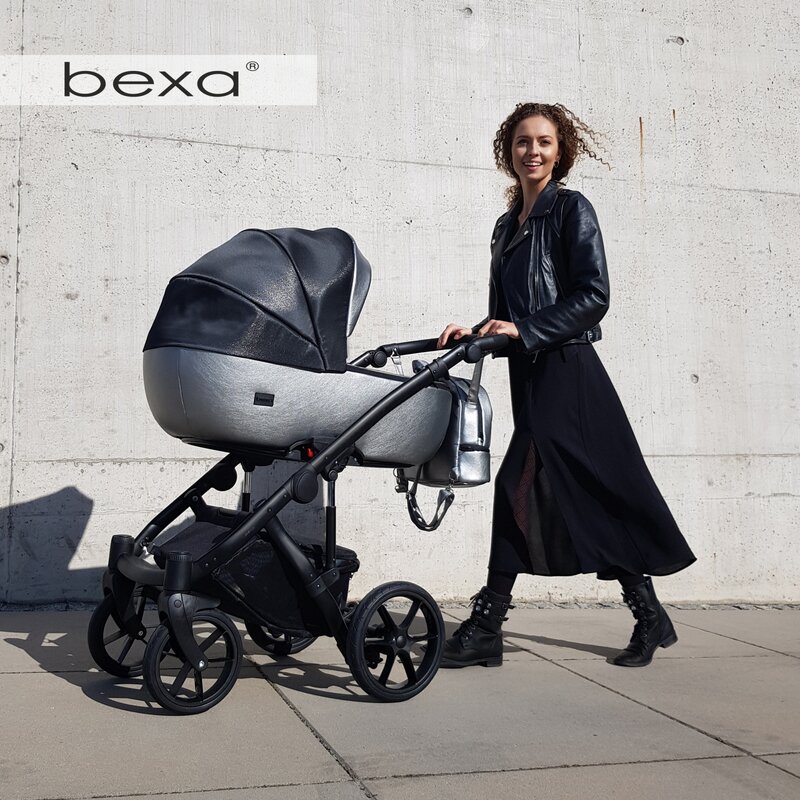Bexa – Carucior copii 3 in 1, reversibil, complet accesorizat, 0-36 luni, Air Silver Black 0-36