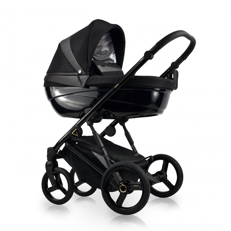Bexa - Carucior copii 3 in 1, reversibil, complet accesorizat, 0-36 luni, Glamour Black Mat