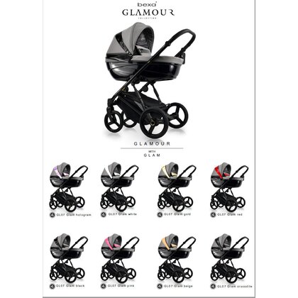 Bexa - Carucior copii 3 in 1, reversibil, complet accesorizat, 0-36 luni,  Glamour Grey