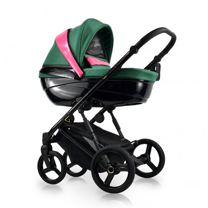 Bexa - Carucior copii 3 in 1, reversibil, complet accesorizat, 0-36 luni,  Glamour Verde Smarald