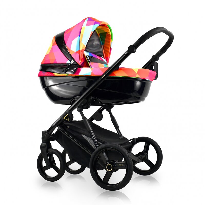 Bexa – Carucior copii 3 in 1, reversibil, complet accesorizat, 0-36 luni, Rainbow Glamour 0-36 imagine 2022 protejamcopilaria.ro