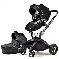 Hot mom - Carucior Copii  Premium 2 in 1 Negru, varsta intre 0 si 3 ani, alegerea perfecta prin design-ul modern, tesaturile fine si spuma ergonomica