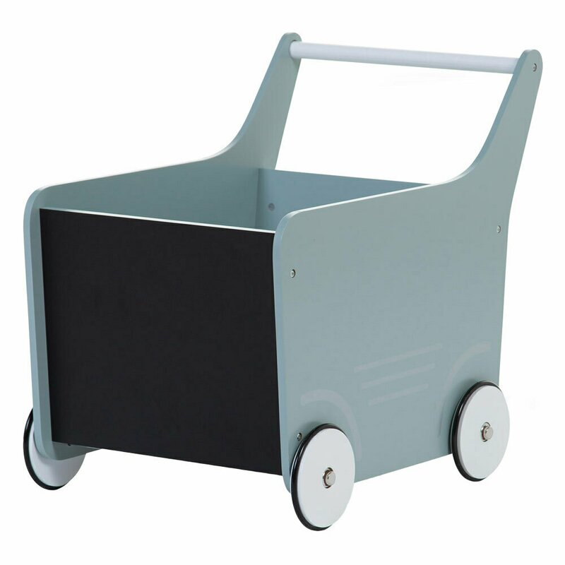 Childhome - carucior cu spatiu depozitare si tabla de scris , lemn menta