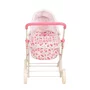 Carucior de papusi, BabyTrold, Maner reglabil 56-62 cm, 35x63x62 cm, Alb/ Roz - 4