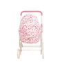 Carucior de papusi, BabyTrold, Maner reglabil 56-62 cm, 35x63x62 cm, Alb/ Roz - 5