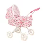 Carucior de papusi, BabyTrold, Maner reglabil 56-62 cm, 35x63x62 cm, Alb/ Roz - 1
