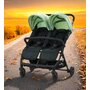 Carucior gemeni, Asalvo, Henry, Pliabil, Pana la 15 kg fiecare, Cu cadru din otel, Capotina reglabila in 3 pozitii, Cu bara de protectie, Suport de picioare reglabil, Cu 2 cosuri depozitare, 0 luni+, Green - 4