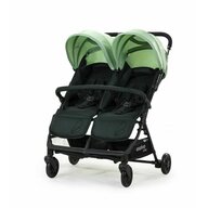 Carucior gemeni, Asalvo, Henry, Pliabil, Pana la 15 kg fiecare, Cu cadru din otel, Capotina reglabila in 3 pozitii, Cu bara de protectie, Suport de picioare reglabil, Cu 2 cosuri depozitare, 0 luni+, Green, Resigilat