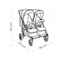 Carucior gemeni, Bebe Stars, Double Trouble, De la nastere pana la 22 Kg, Cadru din aluminiu, Pliabil, Spatar reglabil in 5 pozitii, Cu 2 saci de picioare, 2 huse de ploaie si suport pahar, Conform cu EN1888-1,2:2018, Petrol, Resigilat - 9