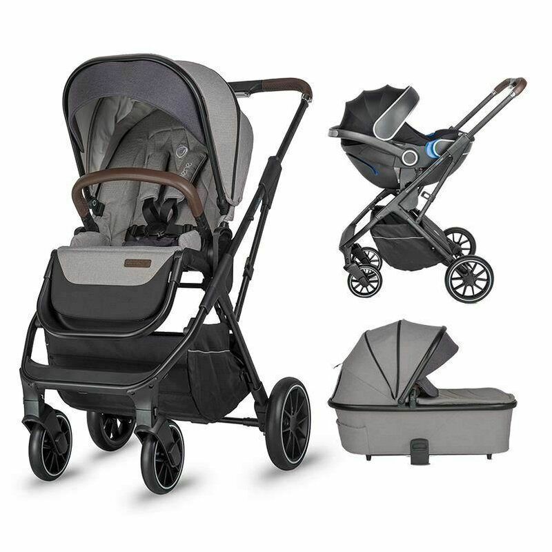 Coccolle - carucior modular 2in1 silene urban grey+cos auto 0-13 kg gb idan satin black