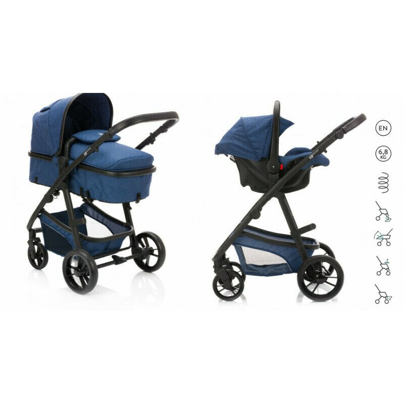 Fillikid - carucior 3 in 1 panther blau melange transformabil