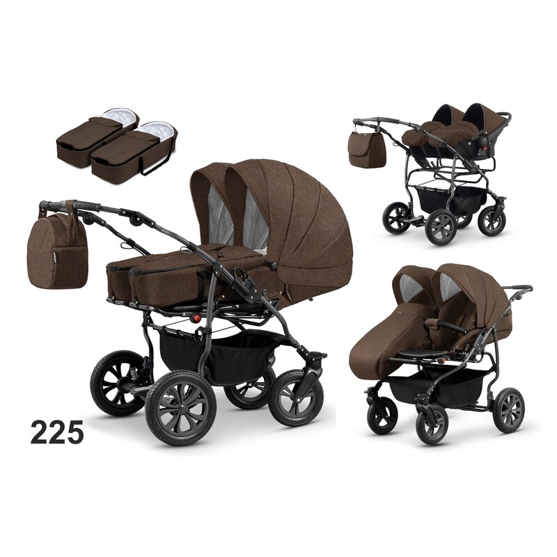 Mikado - carucior pentru gemeni duet lux d-225 3 in 1