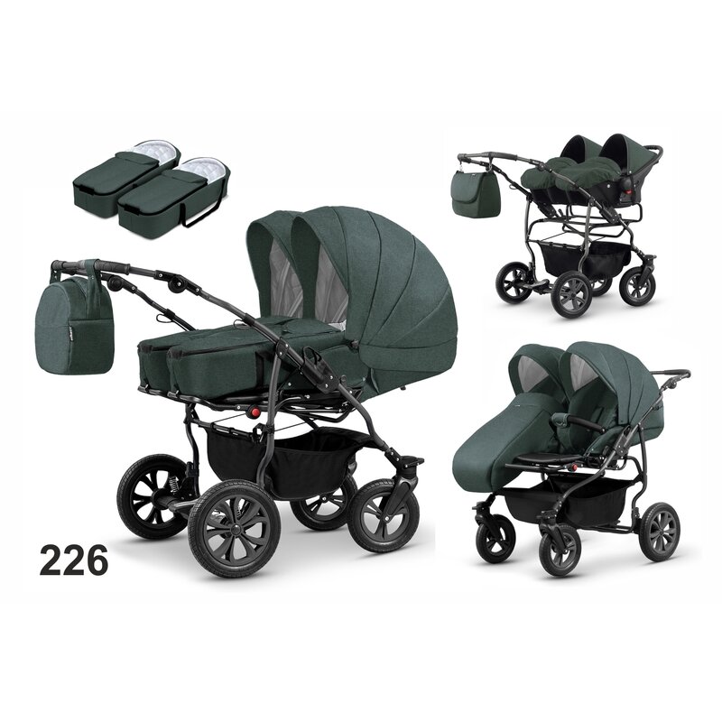 Carucior Gemeni Krausman 3 In 1 6 Mikado - Carucior pentru gemeni DUET LUX D-226 3 in 1