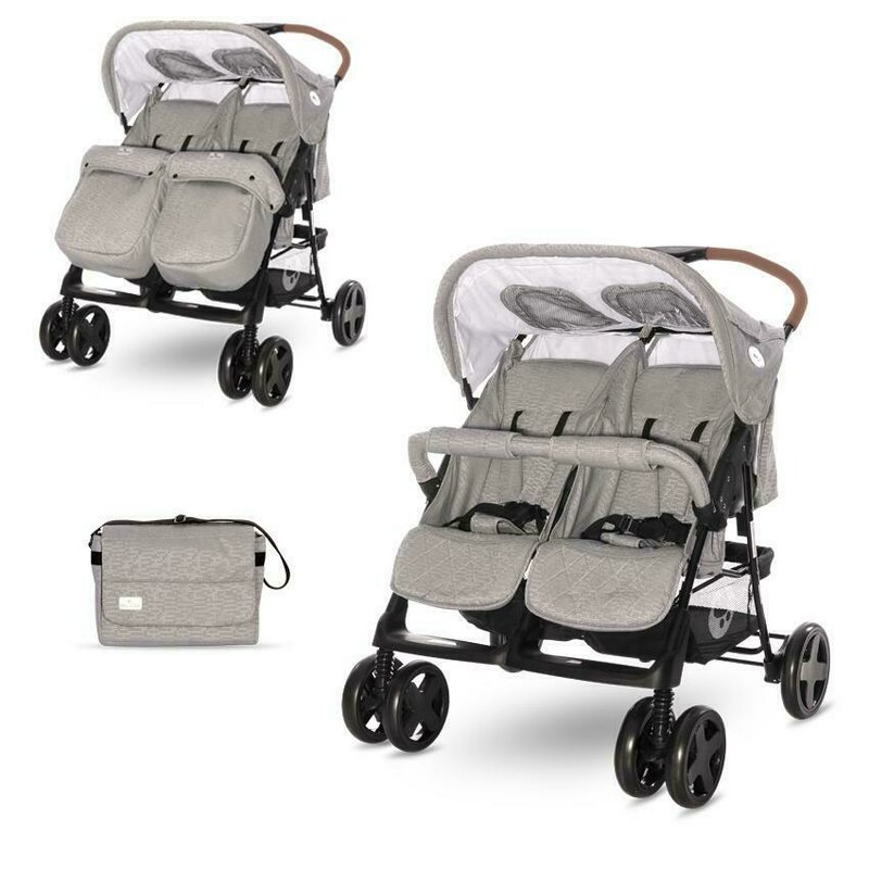 Carucior Sport Gemeni Primii Pasi 8 Lorelli - Carucior gemeni sport Twin , Steel, Gri