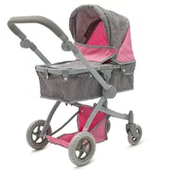Carucior pentru papusi, Baby Mix, 2 in 1, Sophie pink-grey