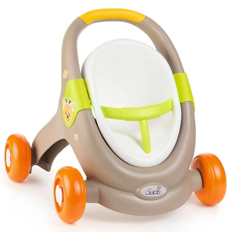 Smoby - Carucior pentru papusi Minikiss 3 in 1, Gri