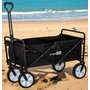 Carucior pliabil, FreeON, Pentru transportul diferitelor obiecte atat in casa, cat si in vacanta, Cu 2 buzunare, Maner reglabil 71-101 cm, Pana la 100 kg, 95x54x101 cm, Black - 5