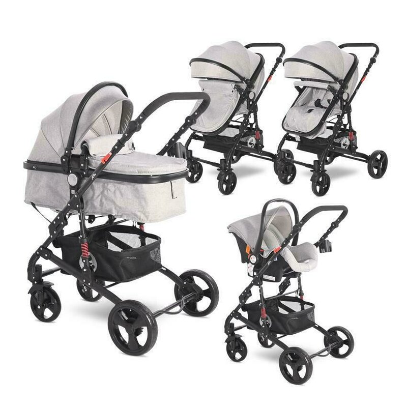 Lorelli - carucior 3 in 1 alba classic cos auto inclus, gri