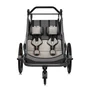 Carucior si remorca de bicicleta, Lionelo, Cama, Multifunctional, Pentru 1 sau 2 copii, Cu sistem de absorbtie a socurilor SIQ, Geamuri cu protectie solara, Gri, Resigilat - 5