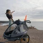 Carucior si remorca de bicicleta, Lionelo, Cama, Multifunctional, Pentru 1 sau 2 copii, Cu sistem de absorbtie a socurilor SIQ, Geamuri cu protectie solara, Gri, Resigilat - 14