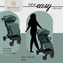 Carucior sport, Bebe Stars, Easy, Pliabil, Usor, Pana la 22 kg, Copertina XL cu fereastra, Spatar si suport picioare reglabile, Cu acoperitoare picioare si suport pahar, Coform cu EN1888-1,2:2018+A1:2022, Pine, Resigilat - 12