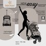 Carucior sport, Bebe Stars, Easy, Pliabil, Usor, Pana la 22 kg, Copertina XL cu fereastra, Spatar si suport picioare reglabile, Cu acoperitoare picioare si suport pahar, Coform cu EN1888-1,2:2018+A1:2022, Pine, Resigilat - 14