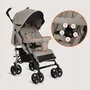 Carucior sport compact, Lionelo, Irma, Spatar ajustabil in 4 pozitii, Suport picioare reglabil, Manere rotative, Pliere tip umbrela, 6- 36 luni, Pana la 15 kg, Conform cu EN1888-1:2018, Bej - 18