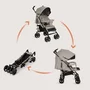 Carucior sport compact, Lionelo, Irma, Spatar ajustabil in 4 pozitii, Suport picioare reglabil, Manere rotative, Pliere tip umbrela, 6- 36 luni, Pana la 15 kg, Conform cu EN1888-1:2018, Bej - 4