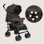 Carucior sport compact, Lionelo, Irma, Spatar ajustabil in 4 pozitii, Suport picioare reglabil, Manere rotative, Pliere tip umbrela, 6- 36 luni, Pana la 15 kg, Conform cu EN1888-1:2018, Gri inchis - 17