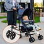 Carucior sport, Lionelo, Elia, Cu plasa de tantari, Suport de picioare reglabil, Spatar ajustabil in 4 pozitii, Capotina XXL, Pliere tip umbrela, Capacitate 15 kg, 6 luni+, EN 1888, Bej Taupe - 22