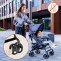 Carucior sport, Lionelo, Elia, Cu plasa de tantari, Suport de picioare reglabil, Spatar ajustabil in 4 pozitii, Capotina XXL, Pliere tip umbrela, Capacitate 15 kg, 6 luni+, EN 1888, Bej Taupe - 23
