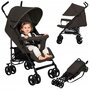 Carucior sport, Lionelo, Elia, Cu plasa de tantari, Suport de picioare reglabil, Spatar ajustabil in 4 pozitii, Capotina XXL, Pliere tip umbrela, Capacitate 15 kg, 6 luni+, EN 1888, Maro - 3