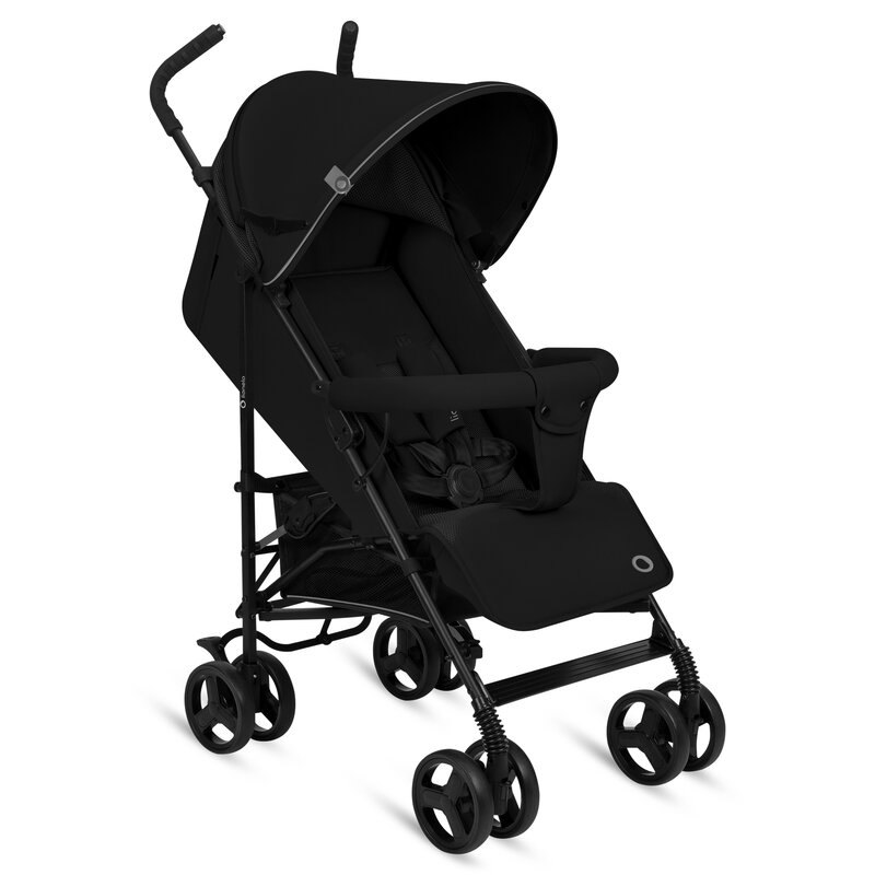 Carucior sport, Lionelo, Elia, Cu plasa de tantari, Suport de picioare reglabil, Spatar ajustabil in 4 pozitii, Capotina XXL, Pliere tip umbrela, Capacitate 15 kg, 6 luni+, EN 1888, Negru