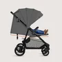 Carucior sport, Lionelo, Emerald, Pliere cu o mana,  Copertina XXL UPF50+, Spatar reglabil, Suspensie completa, Roti EVA, 6- 48 luni, Pana la 22 kg, Gri, Resigilat - 15