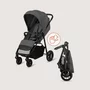 Carucior sport, Lionelo, Emerald, Pliere cu o mana,  Copertina XXL UPF50+, Spatar reglabil, Suspensie completa, Roti EVA, 6- 48 luni, Pana la 22 kg, Gri, Resigilat - 16