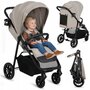 Carucior sport, Lionelo, Emerald, Pliere cu o mana,  Copertina XXL UPF50+, Spatar reglabil, Suspensie completa, Roti EVA, 6- 48 luni, Pana la 22 kg, Bej - 3