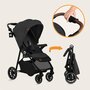 Carucior sport, Lionelo, Emma One, Cu tavita, Suport pahar, Plasa de tantari, Roti EVA, Maner reglabil, Pana la 22 kg, 6 luni+, Conform cu EN1888-1, Gri - 26