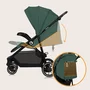 Carucior sport, Lionelo, Emma One, Cu tavita, Suport pahar, Plasa de tantari, Roti EVA, Maner reglabil, Pana la 22 kg, 6 luni+, Conform cu EN1888-1, Verde - 25