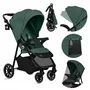 Carucior sport, Lionelo, Emma One, Cu tavita, Suport pahar, Plasa de tantari, Roti EVA, Maner reglabil, Pana la 22 kg, 6 luni+, Conform cu EN1888-1, Verde - 4