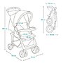Carucior sport, Lionelo, Emma Plus, Cu tavita, 2 Suporturi pentru pahar, Geanta accesorii, Conform cu standardul european de securitate EN1888-1, Roz - 21