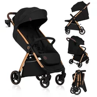 Carucior sport, Lionelo, Ingrid, Capotina impermeabila cu filtru UPF50+, Pana la 22 Kg, Spatar reglabil in 3 pozitii, Include suport pahar si plasa de tantari, Sistem pentru pliere automata, 6 luni+, Negru