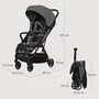 Carucior sport, Lionelo, Julie Air, Greutate redusa - 7.5 kg, Sustine 22 kg, 6 luni+, Capotina impermeabila, Protectie SPF 50+, Include suport sticla, Pliere compacta pentru calatorii, Conform cu EN1888-1 si EN1888-2, Gri - 20
