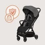 Carucior sport, Lionelo, Julie Air, Greutate redusa - 7.5 kg, Sustine 22 kg, 6 luni+, Capotina impermeabila, Protectie SPF 50+, Include suport sticla, Pliere compacta pentru calatorii, Conform cu EN1888-1 si EN1888-2, Gri - 19