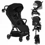 Carucior sport, Lionelo, Julie Air, Greutate redusa - 7.5 kg, Sustine 22 kg, 6 luni+, Capotina impermeabila, Protectie SPF 50+, Include suport sticla, Pliere compacta pentru calatorii, Conform cu EN1888-1 si EN1888-2, Negu Onyx - 4