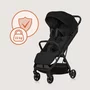 Carucior sport, Lionelo, Julie Air, Greutate redusa - 7.5 kg, Sustine 22 kg, 6 luni+, Capotina impermeabila, Protectie SPF 50+, Include suport sticla, Pliere compacta pentru calatorii, Conform cu EN1888-1 si EN1888-2, Negu Onyx - 12