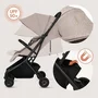 Carucior sport, Lionelo, Sia, 5.9 kg, Ultracompact, Pliere rapida cu o mana, Copertina UPF50+, Plasa de tantari si suport pentru biberon incluse, 6-48 luni, Sustine 22 kg, Bej - 16