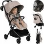 Carucior sport, Lionelo, Sia, 5.9 kg, Ultracompact, Pliere rapida cu o mana, Copertina UPF50+, Plasa de tantari si suport pentru biberon incluse, 6-48 luni, Sustine 22 kg, Bej - 3