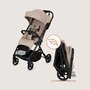Carucior sport, Lionelo, Tansi, Pliere automata, Ultracompact, Manevrare cu o mana, Roti cu tehnologie GravelTech, Spatar si suport picioare reglabile, 6-48 luni, Sustine 22 kg, Bej - 23