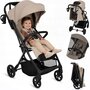 Carucior sport, Lionelo, Tansi, Pliere automata, Ultracompact, Manevrare cu o mana, Roti cu tehnologie GravelTech, Spatar si suport picioare reglabile, 6-48 luni, Sustine 22 kg, Bej - 3