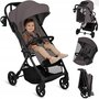 Carucior sport, Lionelo, Tansi, Pliere automata, Ultracompact, Manevrare cu o mana, Roti cu tehnologie GravelTech, Spatar si suport picioare reglabile, 6-48 luni, Sustine 22 kg, Bej Taupe - 3